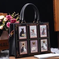 Vintage and Luxury Designer Bag with Delicate Embroidery Cat Printing Women Popular and Fashionable Tote Bag with Large Capacity 2