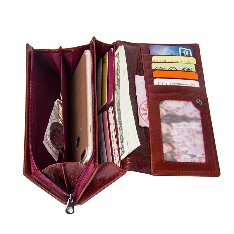 Leather Wallet Coin Purse Credit Card Holder Women Wallet Card Wallet Coin Purse Wallet Zipper Wallets Women Purse Women Coin Purse Contact's Fashion Long Purse Genuine Leather Wallet Women Luxury Brand Female Clutch Wallets Phone Pocket Card Holder Carteras