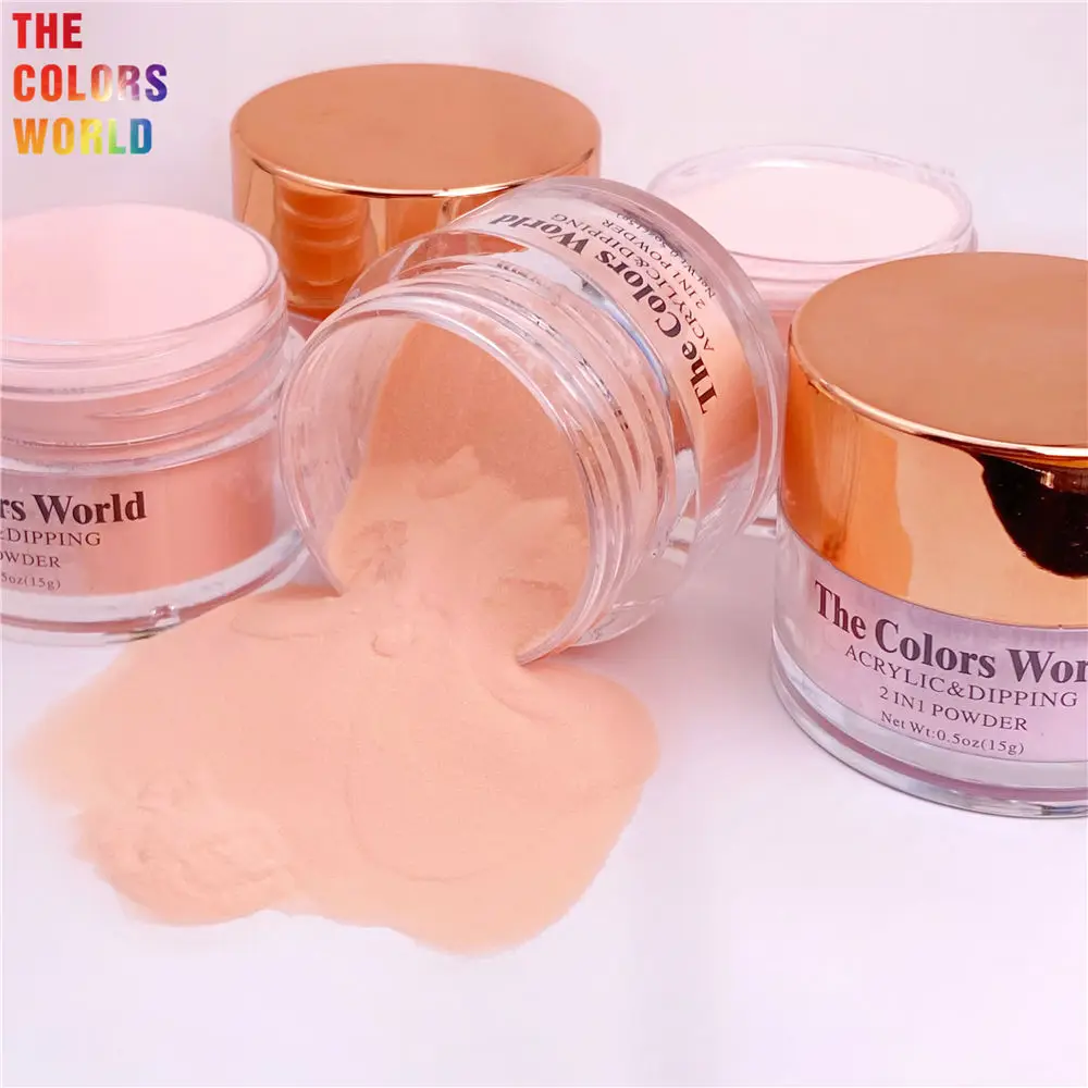 TCT-815 Pink White Clear Acrylic And Dip Powder Carving Nails Polymer Tip Extension Crystal Powder Nail French Manicure