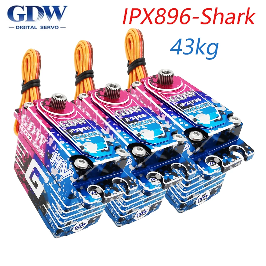 

3pcs GDW IPX896 Shark Crawler Buggy Off-road 43KG 120 High Torque Waterproof Brushless Servo for 1/8 1/10 RC Car TRX4 TRX6