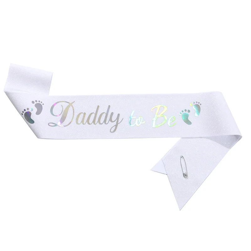 Glitter Satin Sash Set for Expectant Parents - Baby Shower & Gender Reveal Party Decoration