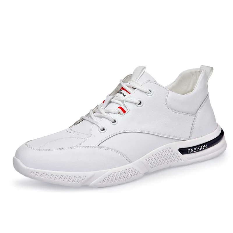 

2024 Men's Sneakers Genuine Leather British Shoes New Breathable White Summer Casual Sneakers Office Shoes Men Zapatillas Hombre