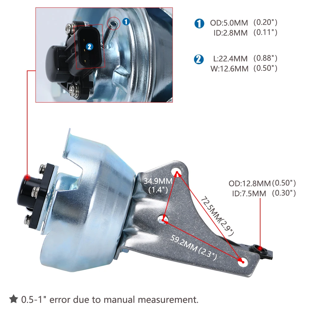 Turbocharger Parts Turbo turbocharger wastegate actuator with sensor For 07-on Ford C-Max Focus Galaxy Kuga Mondeo S-Max Volvo C30 S40 V50 V70