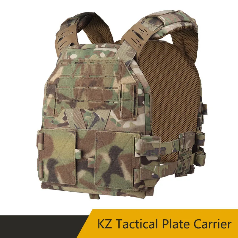 

KZ-тактический жилет для перевозки тарелок, внешняя нагрудная вешалка, дышащая сетчатая подкладка, дизайн регулировки плеч