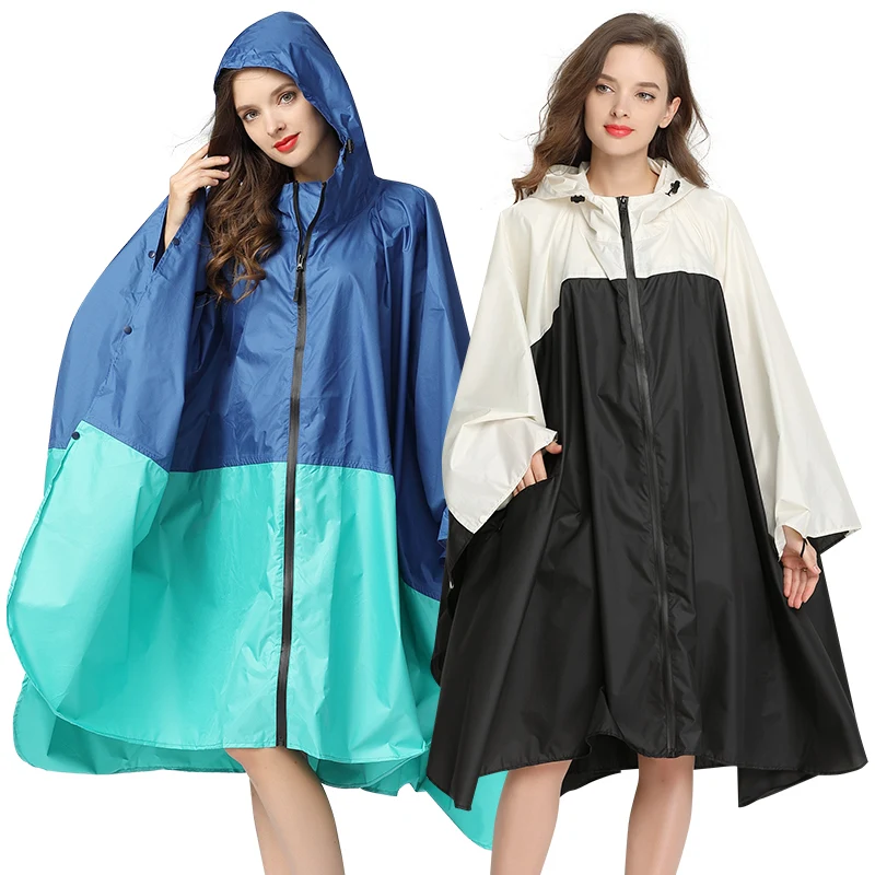  Poncho de lluvia para mujer, impermeable, portátil, con capucha  y cremallera, para senderismo, excursiones, ciclismo, libertad (color A-01,  tamaño: L) : Ropa, Zapatos y Joyería