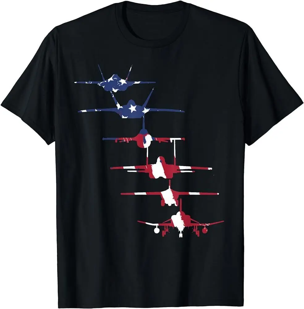 Air Force Fighter Jets F-4 F-111 F-15 F-16 F-22 F-35 T-Shirt Maniche Lunghe O Corte