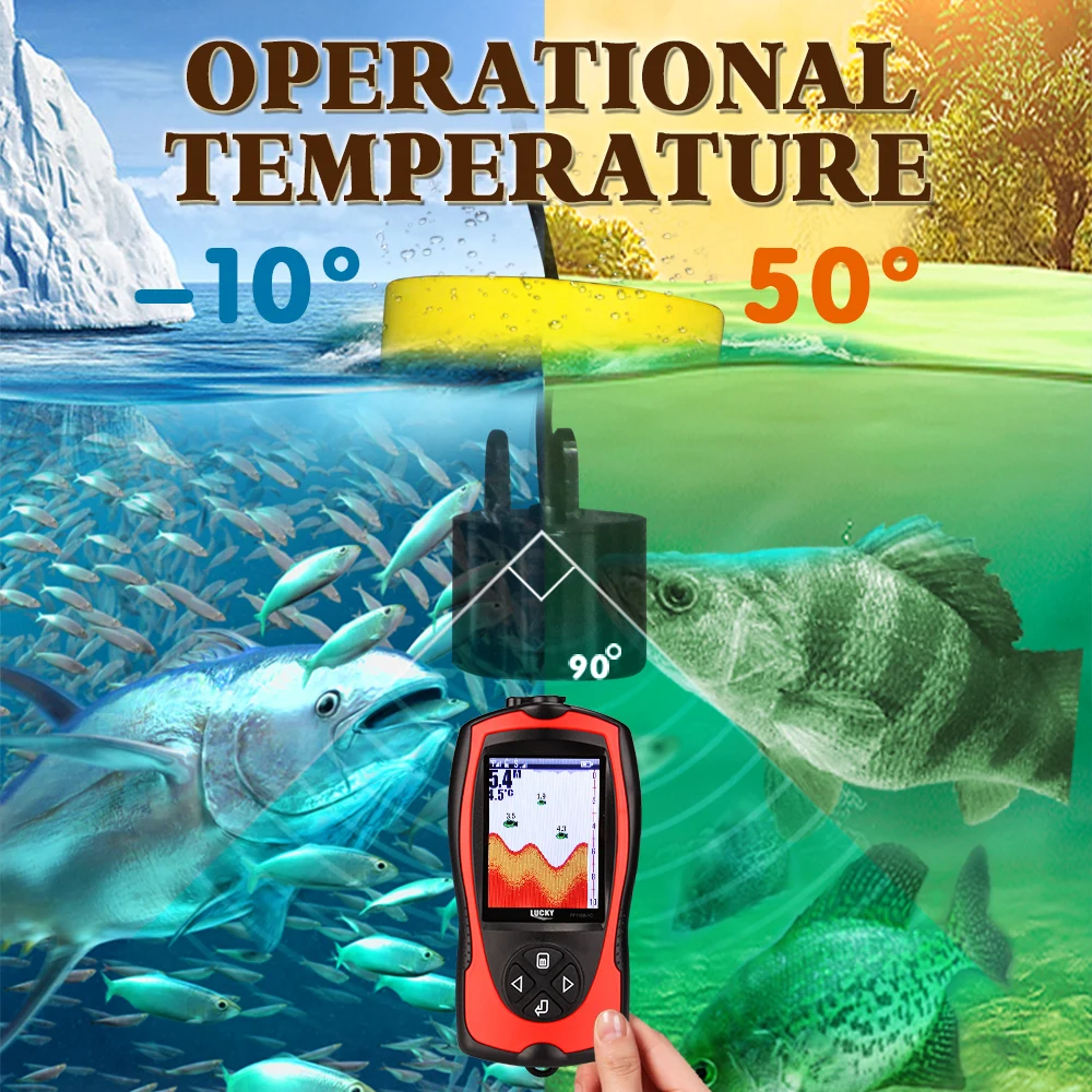 Fishing Accessories Fish Finder FF1108-1CLA Portable Sonar Colorful screen Fishing finder 100M/300FT Depth Fishing alarm detector De pesca Camera tools
