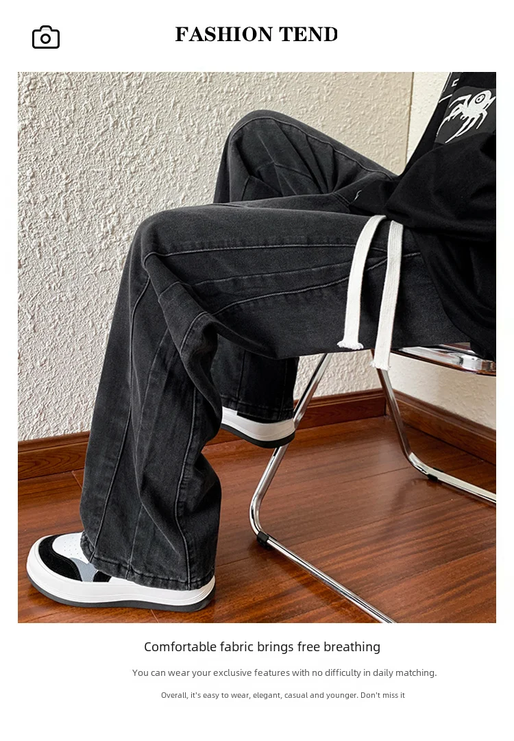 Description Picture 6 of itemAutumn Men's Loose-fit Trendy Streetwear Jeans Straight-leg Long Pants Casual Wear