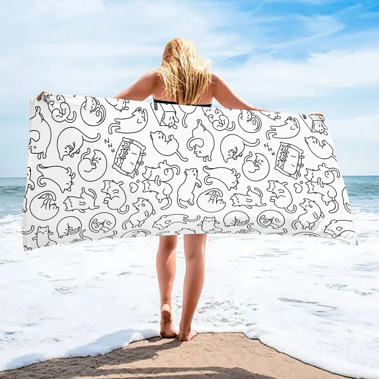 Prints Fun Personalized Cow Print Beach Towel – Custom Name, Quick-Dry Microfiber With Travel Bag - View #6
