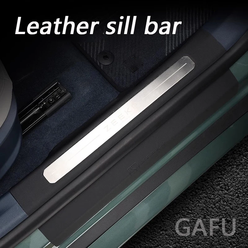 

For ZEEKR X 2022 2023 Car Threshold Bar Leather Welcome Pedal Sticker Car Decoration Modification Protective Accessories