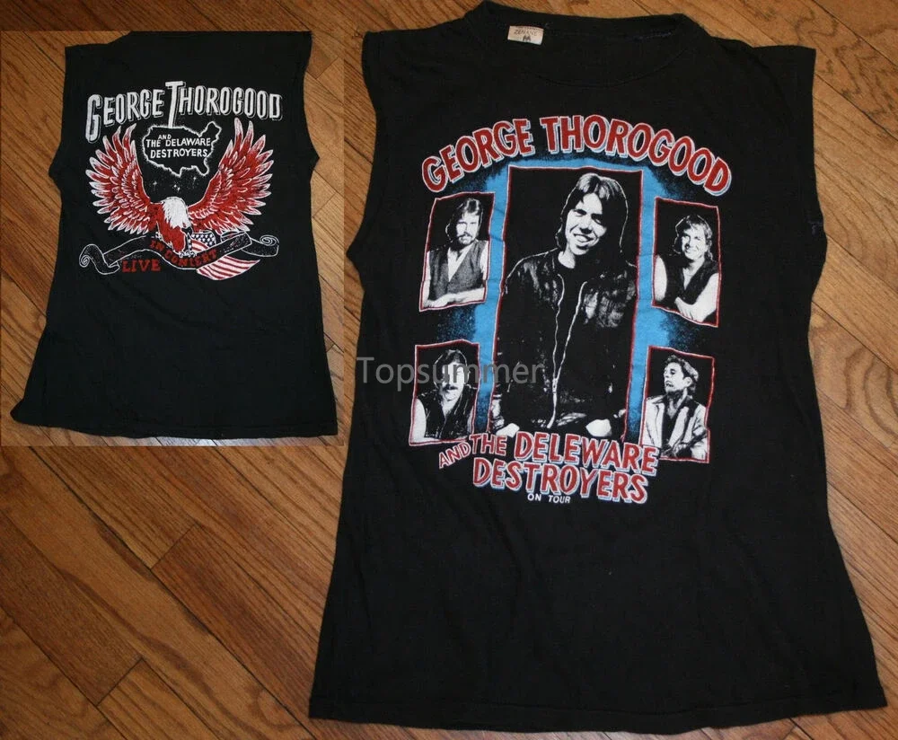 George Thorogood & Deleware Destroyers Concert Tour Live Muscle T-Shirt Vintage