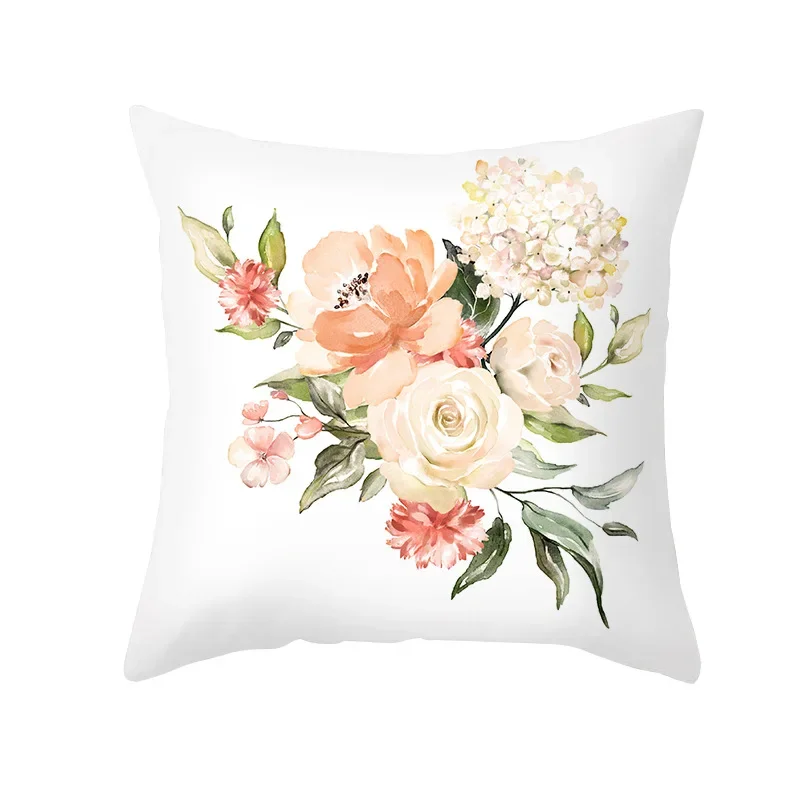 

Summer Letter Print Flower Pillow Case Home Decor for Sofa Cushion Cover Polyester Pillow Cover Drop Shipping Housse De Coussin