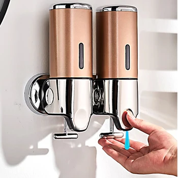 Dispenser di sapone Dispenser di shampoo Hotel Bagno WC Shampoo a parete Gel doccia Press Box Pompa per sapone Barile Liquido a mano 1