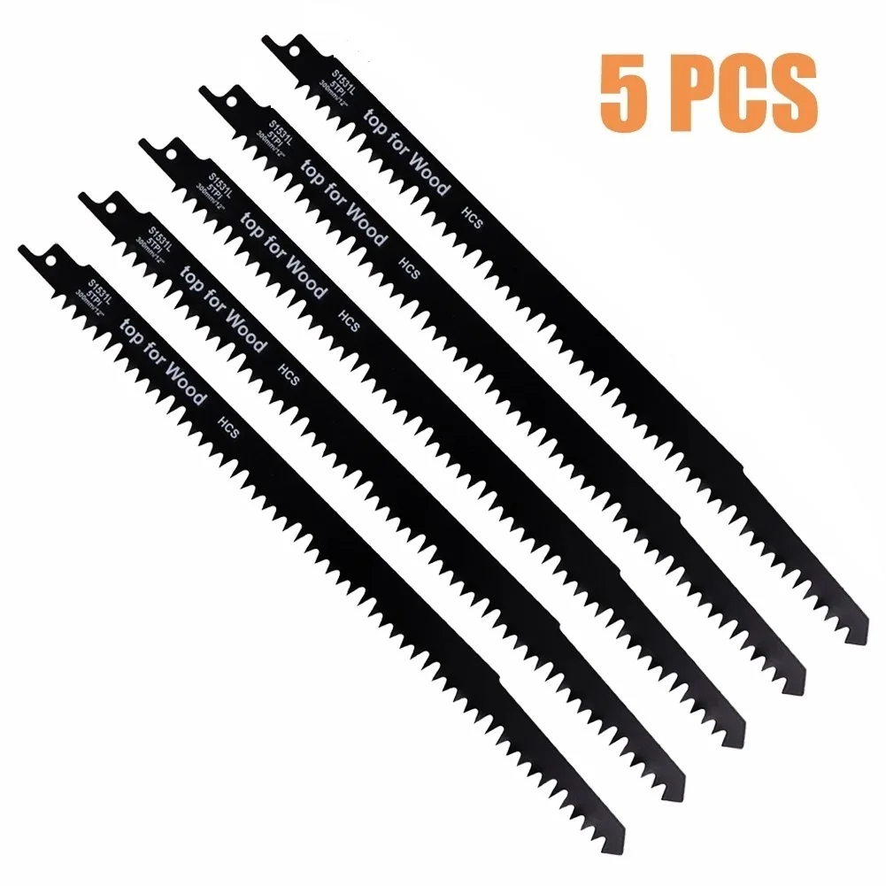 

1/5PCS 12inch S1531 BI-Metal Reciprocating Saw Blades Multi Saw Blade For Electric Wood PVC Tube Pruning Cutting Power Tools Acc