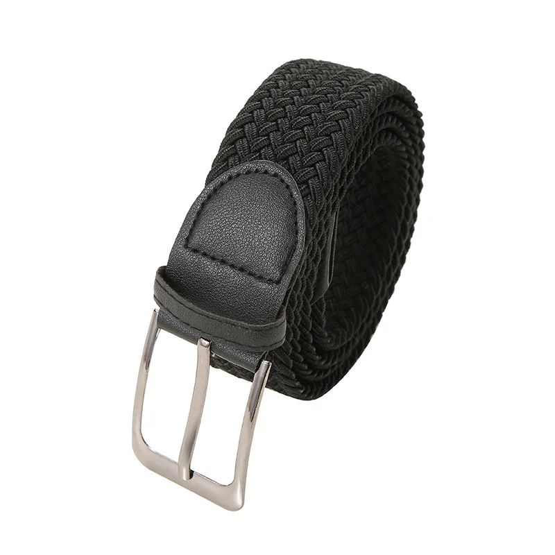 Elastic Woven Belt Plus Large Size 130 140 150cm Casual Women Men's Punched Waist Straps Stretch Canvas Pin Buckle Trouser Belts