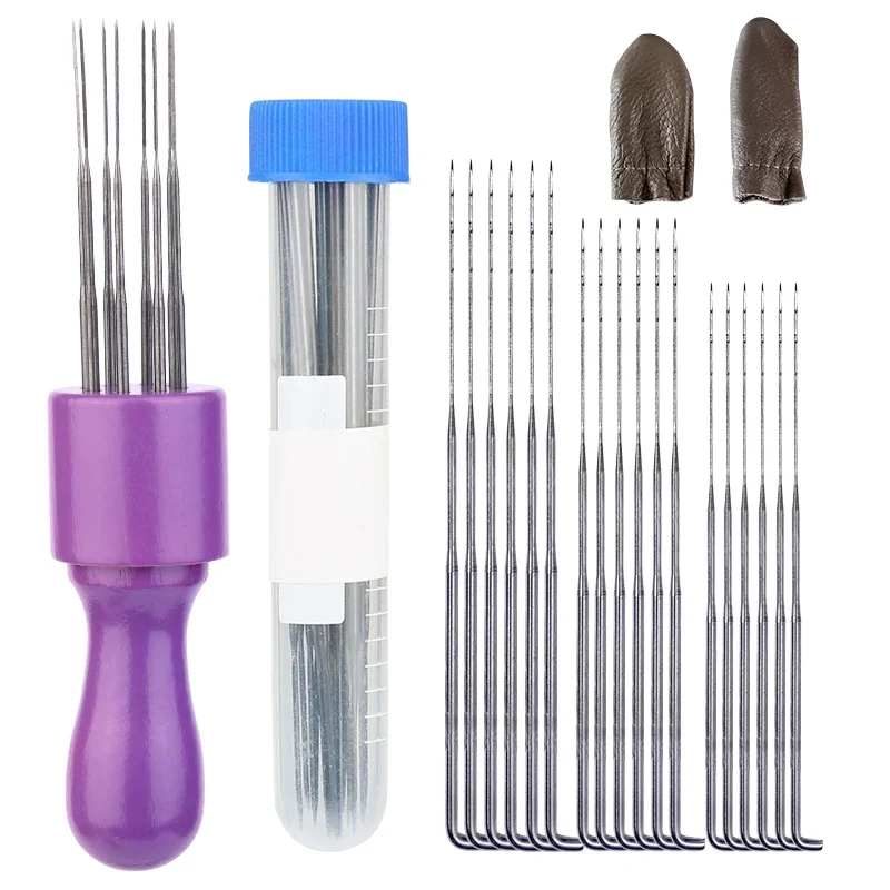 Wool Felting Kit 3 Sizes 18 Pcs Felting Needles Colorful Wood Handle Needle Tools Finger Protector For DIY wool felting kit needle felt kit wool felting needles