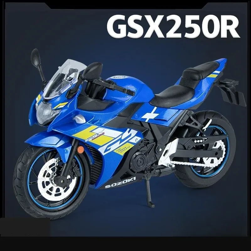 

1/12 Suzuki GSX250R Toy Motorcycle Miniature Model 1:12 Off-Road Motorbike Racing Sound & Light Diecast Collection Gift Boy