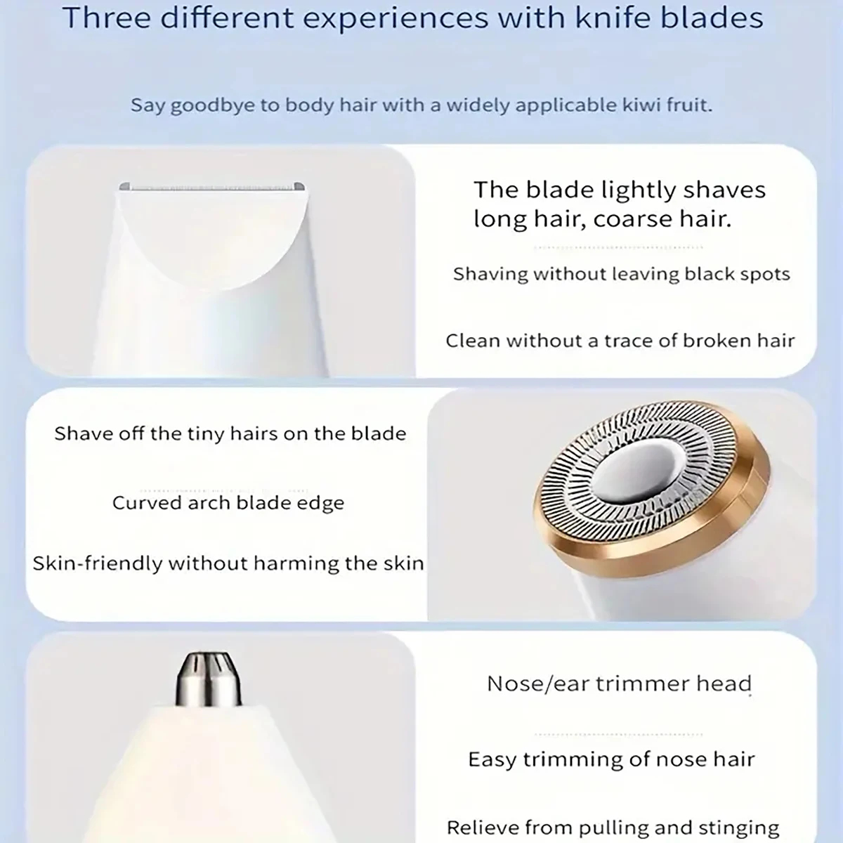 Women's 3-in-1 Electric Multifunctional Hair Removal Set-Facial, Nose, and Whole Body Trimmer Perfect Gift