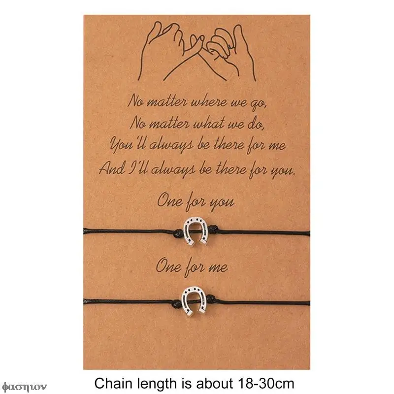 Lucky Horseshoe Red String Horse Hoof Charm Bracelets Adjustable for Women Men Wish Jewelry Couple Lover Christmas Gift 2pcs/set bracelet jewelry shell charm bracelets