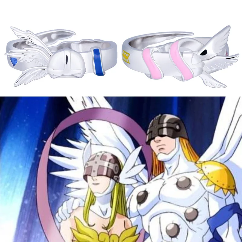 Anime Cartoon Digimon Digital Monster Cherubimon Ring Angel Angewomon Cosplay Accessories Metal Unisex Gifts anime ring