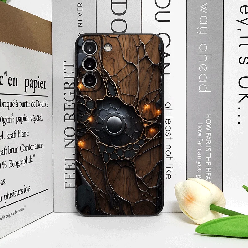 Artistic Mechanical Wood Texture Silicone Phone Case - Shockproof Soft Cover