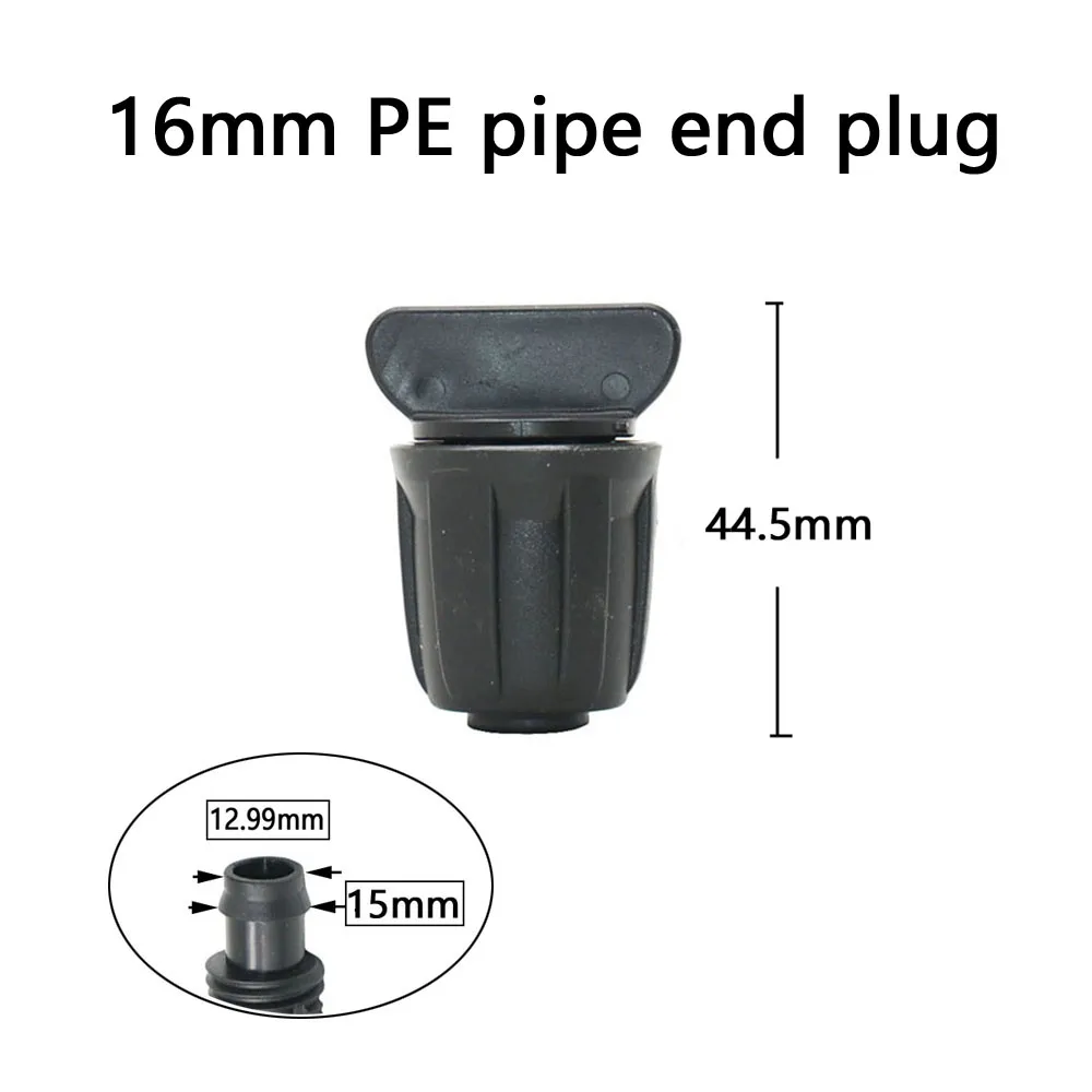 Irrigation 16mm PE Pipe Connector Tee Elbow End Plug Garden Water Tube Coupling 1/2'' To 4/7mm Reducer Hose Fittings