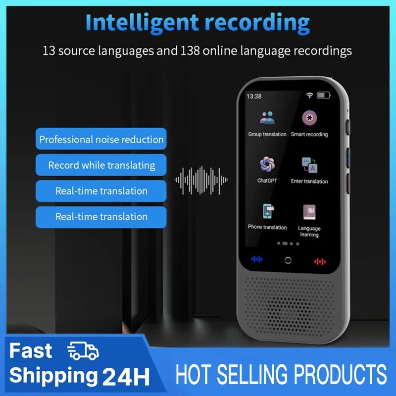 S80 Pro Portable Translator Device 138 Real-time Languages Online & Offline 3.54inch Smart Voice Translation for Foreign Travel