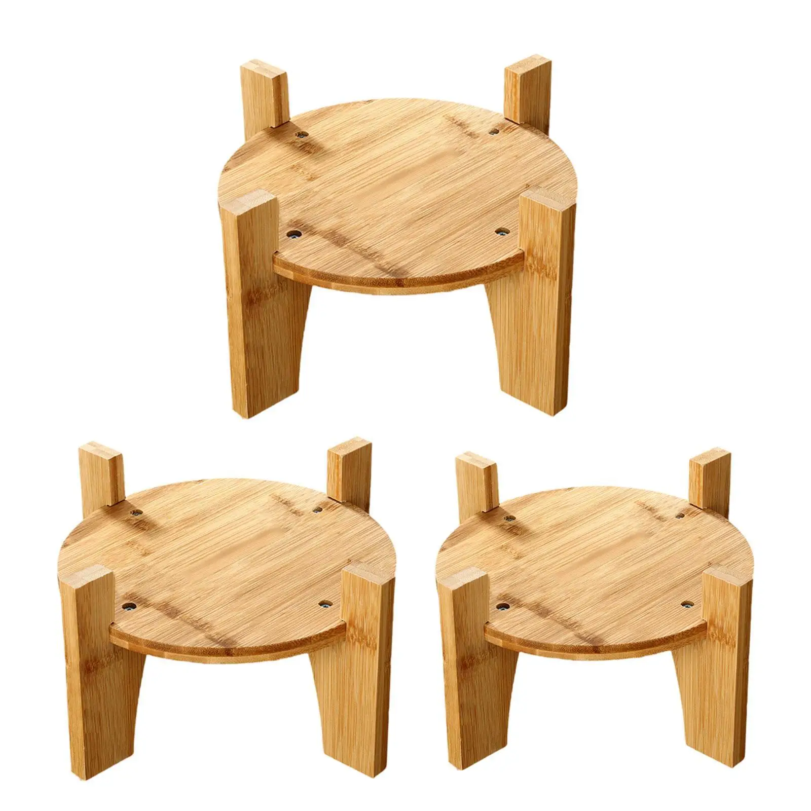 Beverage Dispenser Holder Wood Display Riser Glass Jug Rack Wood Stand Multipurpose Flower Pot Stand for Countertop Bars Home