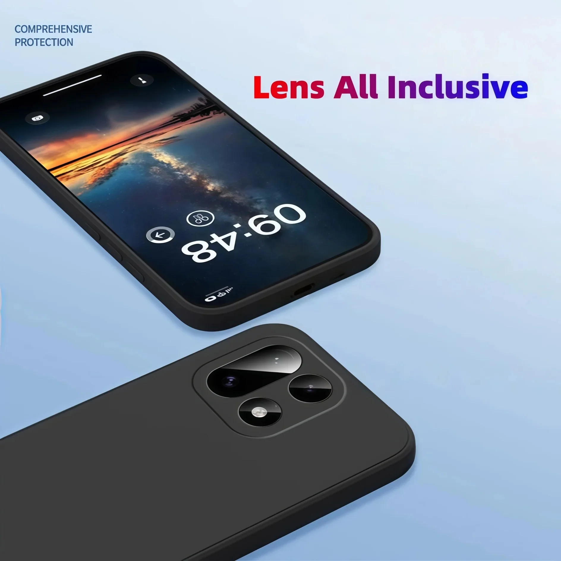 Elegant Shockproof Liquid Silicone Phone Case in Solid Color