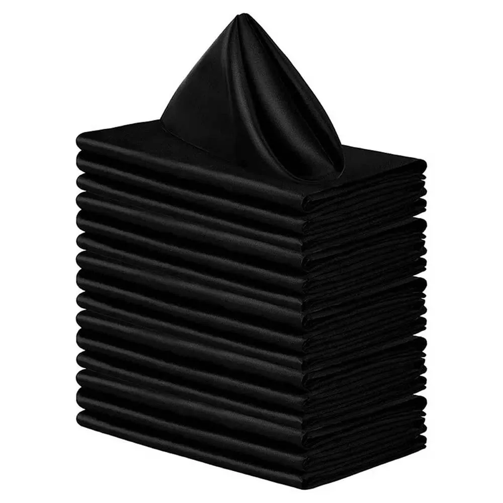 12Pcs 43*43cm 스퀘어 새틴 테이블 냅킨 호텔 서빙 테이블 냅킨 웨딩 파티 소프트 손수건 크리스마스 홈 테이블 장식