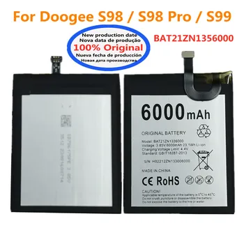 New Original Battery For Doogee S98 Pro S99 Bateria BAT21ZN1356000 6.3" 6000mAh Mobile Phone Battery Bateria Batteries