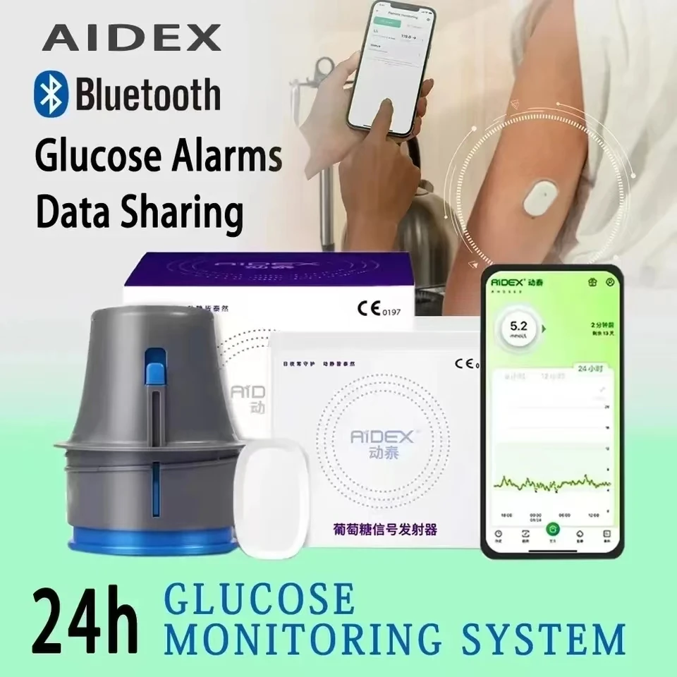 Aidex Misuratore Di Glucosio Nel Sangue Dinamico Freestyle Libre Cgm Sensor 24H Sistema Di Monitoraggio Del Glucosio In Tempo Reale Sibionico Diabete 