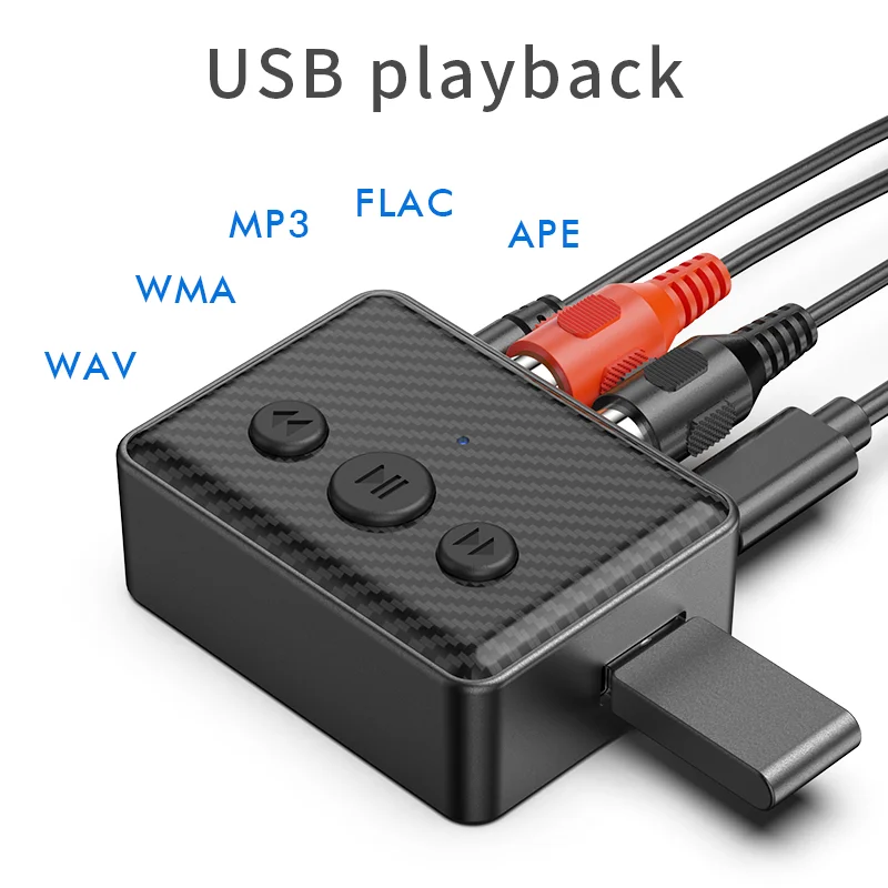 Wireless Bluetooth 5.4 Audio Receiver with Stereo Music Adapter and USB Connectivity