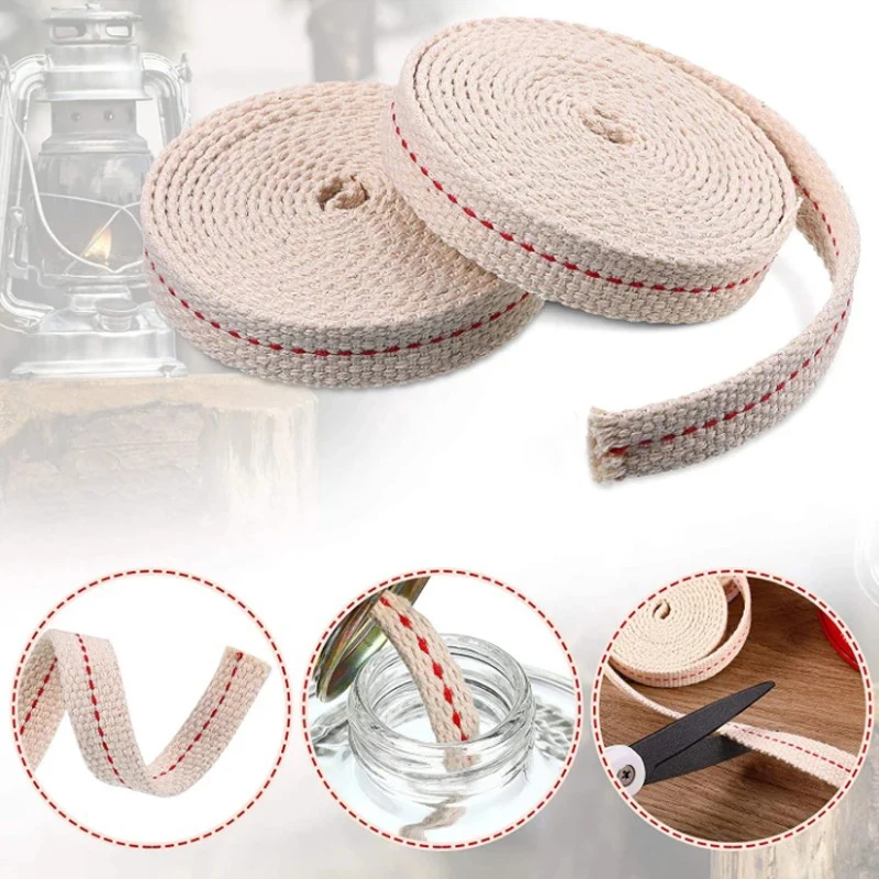 Handmade Braided Cotton Wick Kerosene Lamps Wick Replacement Oil Lamps Candle Burners Durable Emergency Lighting Fuel Accessory