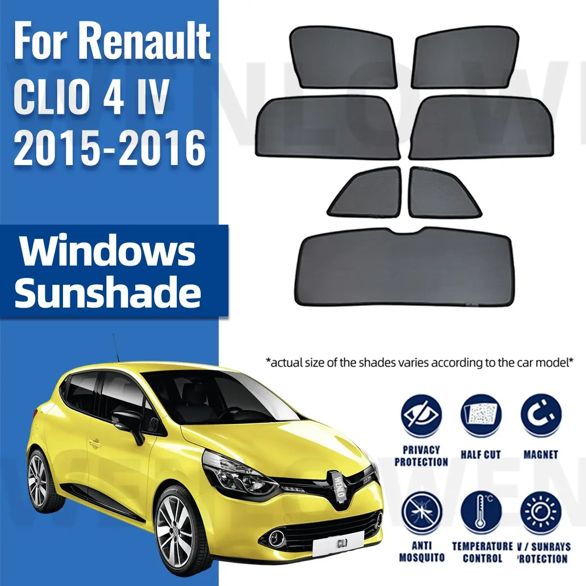 

For Renault CLIO 4 IV CLIO4 2015 2016 Magnetic Car Sunshade Visor Front Windshield Curtain Rear Side Window Sun Shade Shield