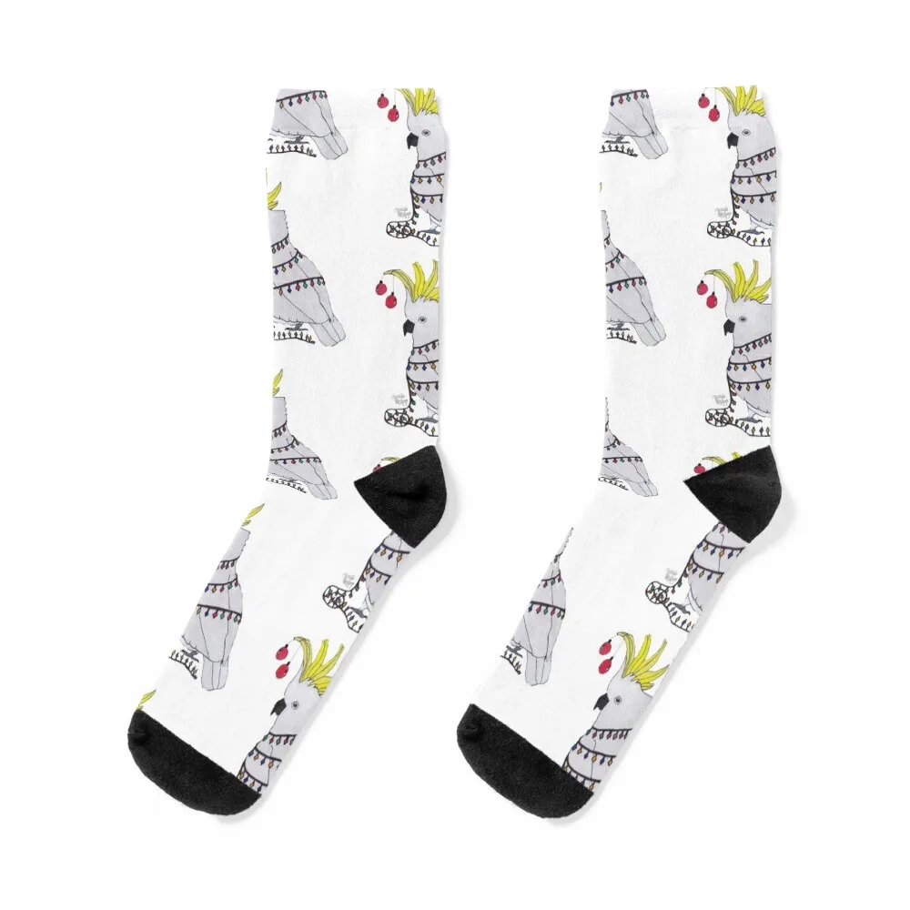Christmas Cockatoo Socks Compression stockings Fun socks Socks For Man Women's