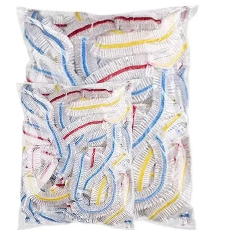 100-Pack Disposable Elastic Food Covers - Stretchable Bowl Lids for Fruit/Vegetable Freshness, Universal Fit & Leak-Proof Seal