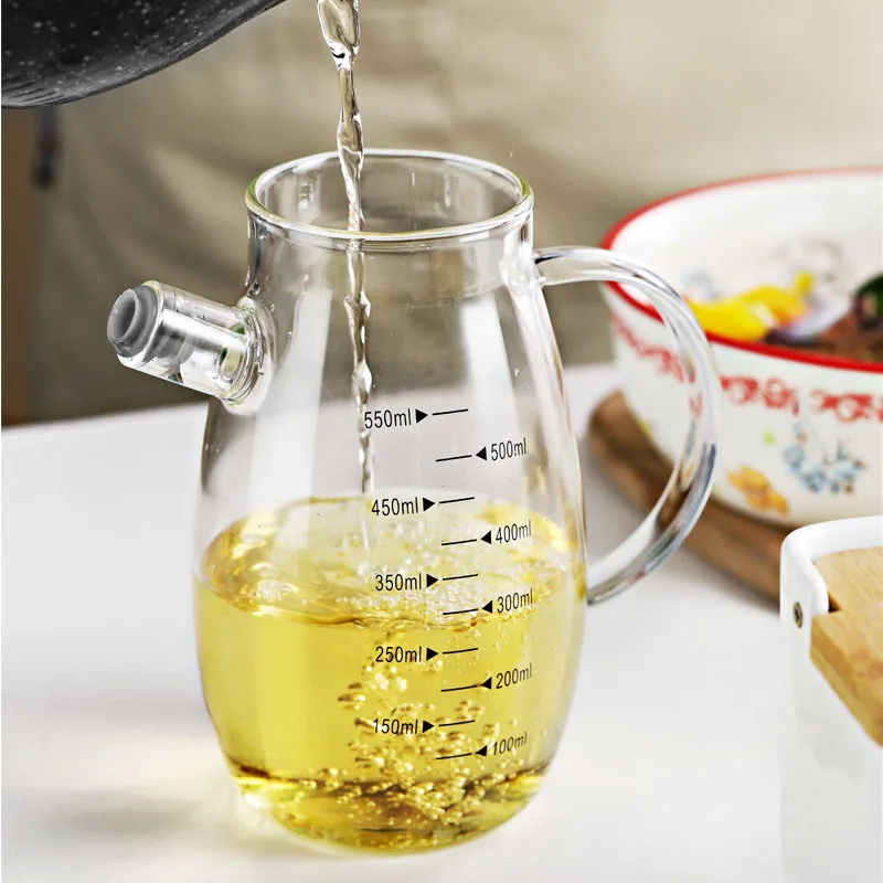 Leak Proof Glass Olive Oil Bottle Large Capacity Soy Sauce Vinegar