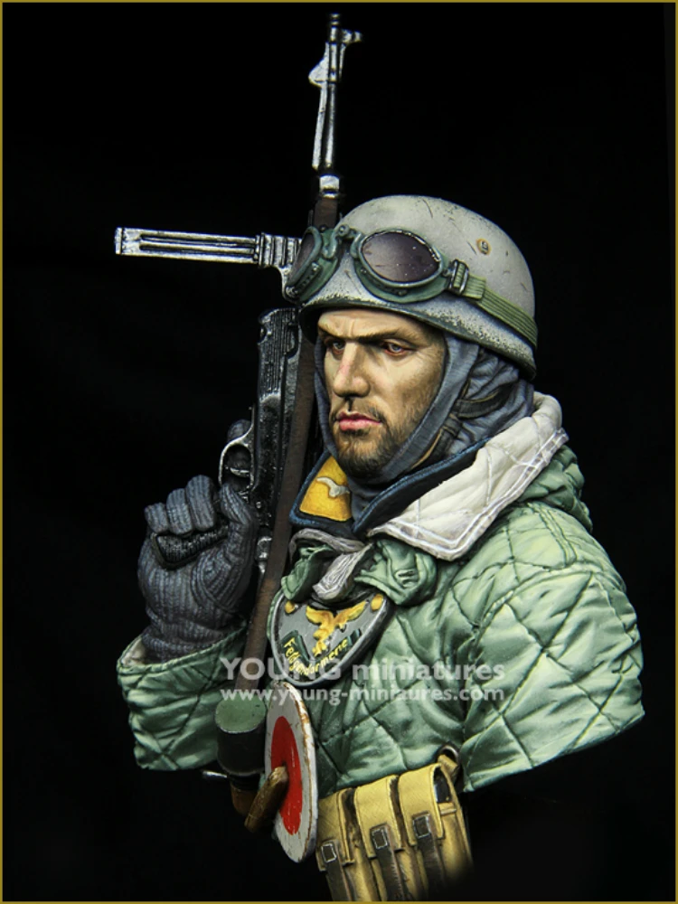 Risjc Figurine en résine 1/10 - Modèle de buste militaire de la Seconde Guerre mondiale US Air Force - Blanc - N73171