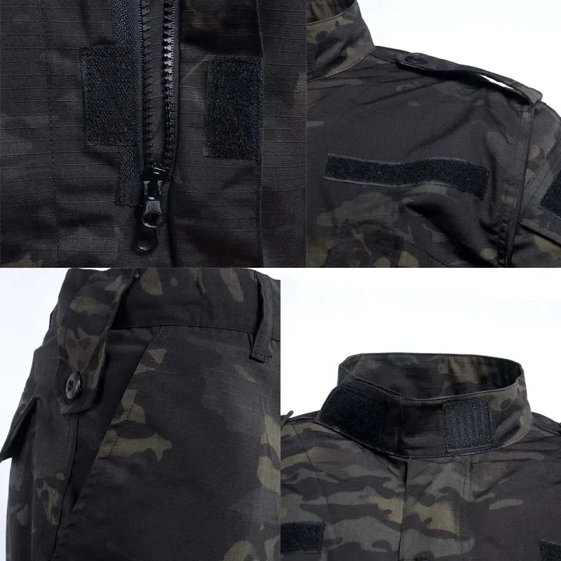 Outdoor Camo Male Uniform Tactical Jacket Special Force Training Clothes Safari Suit Pants Wear Resistant Hunting Clothes 2