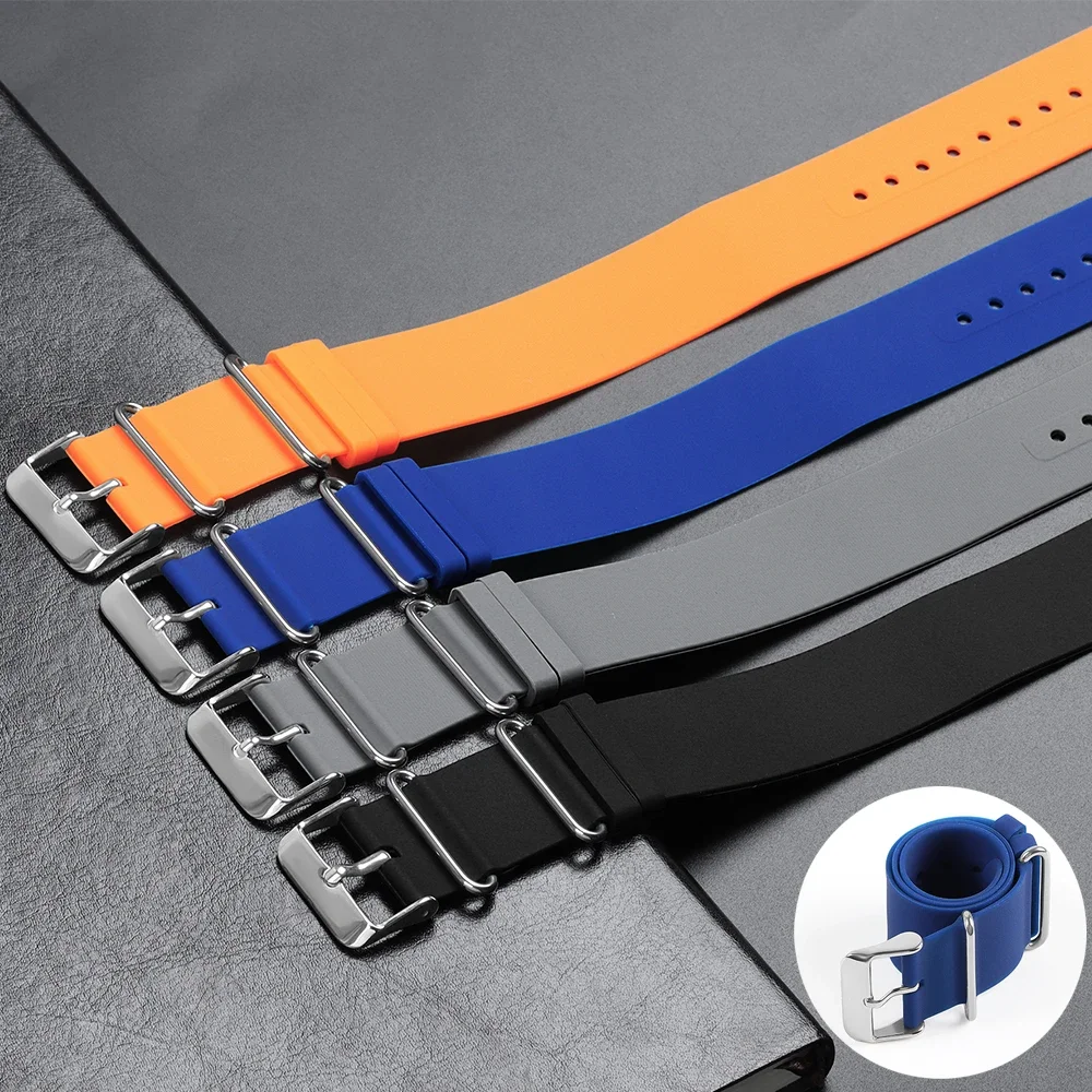 Soft Silicone Waterproof Watchband – Universal High Tensile Rubber Strap