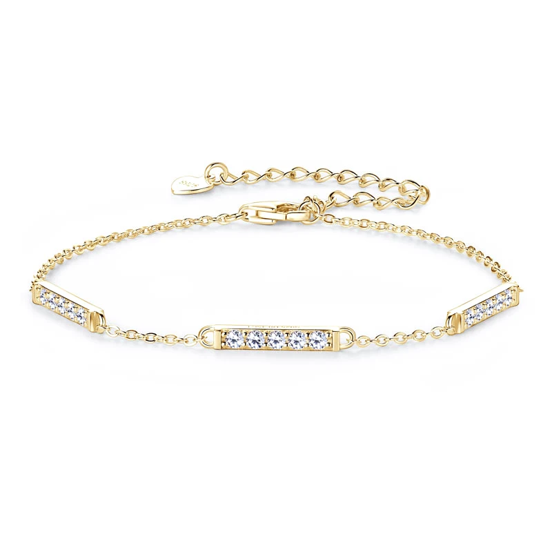 Rrjzz Exquisites verstellbares Armband aus 925er-Sterlingsilber, rundes Moissanit-Damenarmband für Frauen mit Zertifikat, Kettenschmuck – Detail 2
