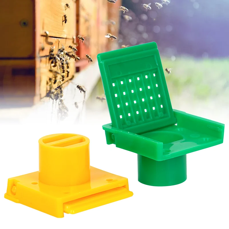 

2Pcs Apiculture Openable Nest Door Hive Fence Bees Anti Escape Barrier Plastic Spacer Frame Hive Nest Door Vented Beekeeper Tool