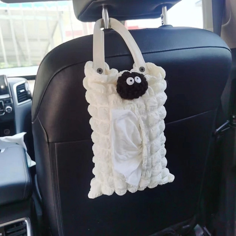 

Car Backrest Cartoon Tissue Box Car Interior Accessories Tissue Storage Holder Bag Hanging Cover Tissue Wipes Box Case