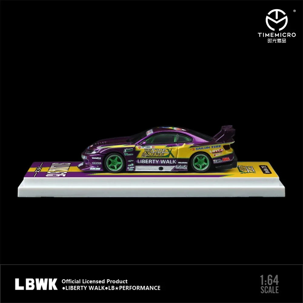 TimeMicro-LBWK S15 roxo Diecast modelo carro, 1:64 Flash, No23, pré ...