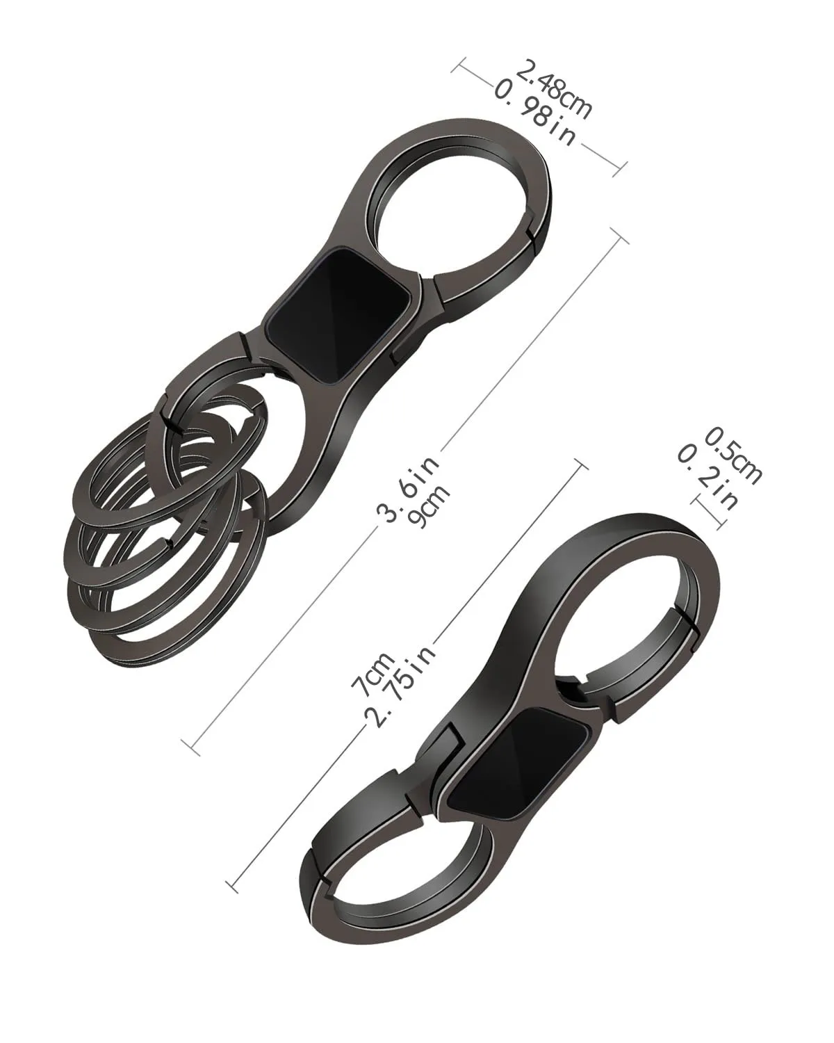 Key Chain Quick Release Spring with 4 Key Rings Heavy Duty Car Keychain Organizer for Men and Women snap hook keychain rings metal keyring key fob keychain spring ring clasp metal keyring clasp