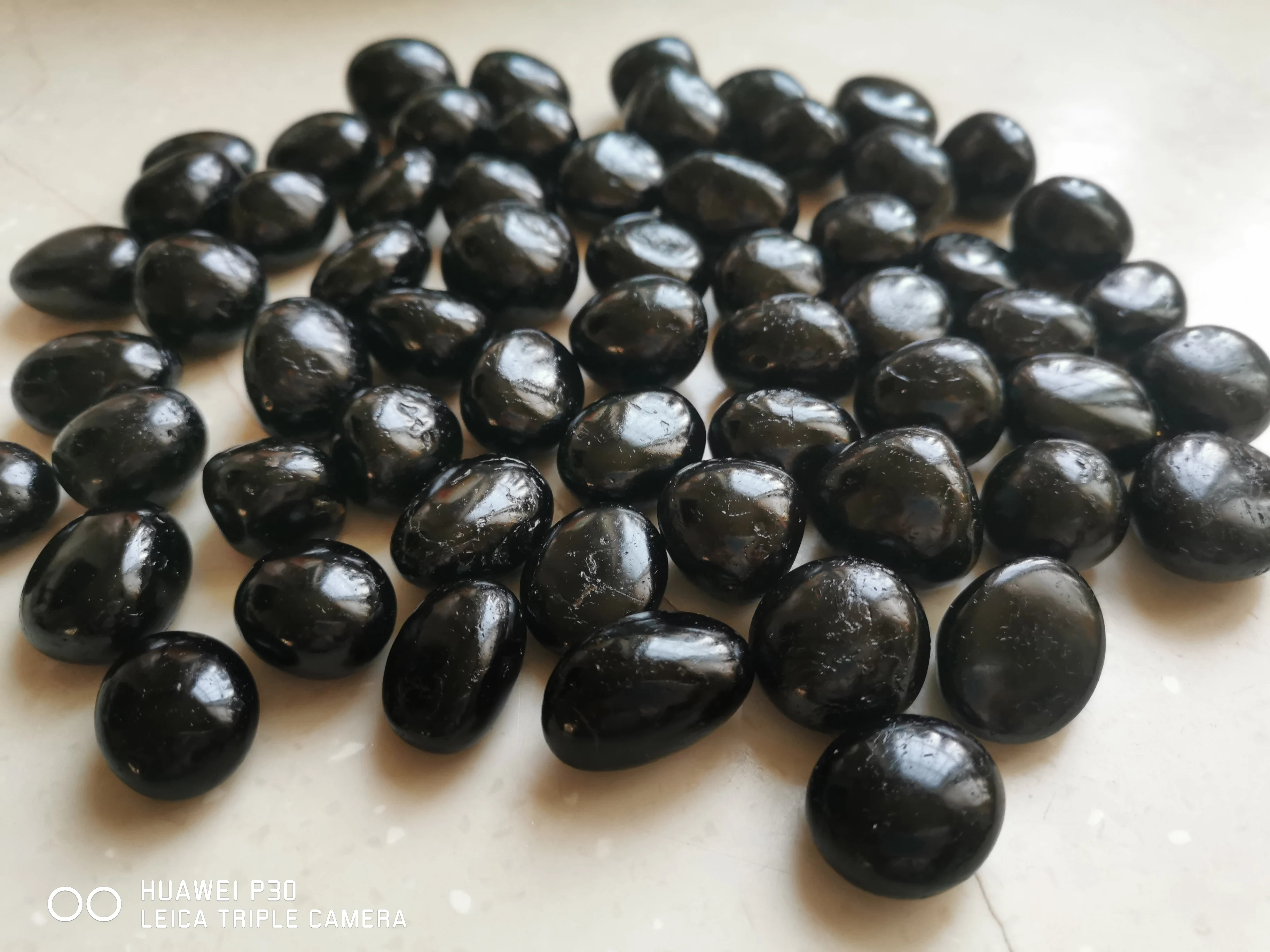 2.2 lb Bulk LARGE Black Tourmaline Tumbled Stone Crystal Healing Tumble Gemstone 3
