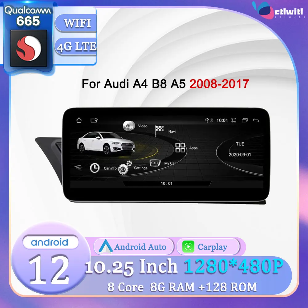 

10,25 'Android головное устройство для Audi A4 B8 A5 2008-2017 автомобильный сенсорный экран видеоплеер стерео радио навигация автомобильный GPS МУЛЬТИМЕДИА