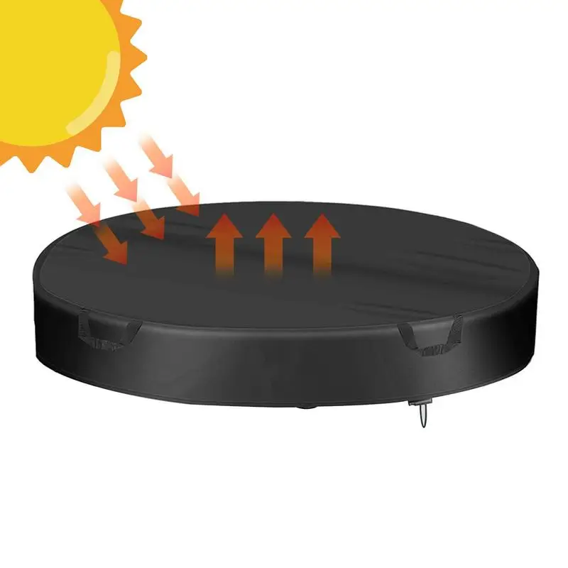 

Круглая крышка для бассейна на солнечной батарее, прочная Пылезащитная непромокаемая Крышка для бассейна со шнурком, ткань Оксфорд 210D, крышка для бассейна