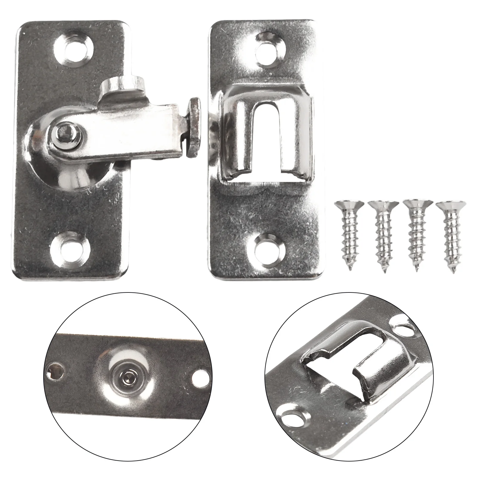 Description Picture 2 of itemFurniture Hardware Door Lock Bolts 90 Degree Angle Hook Lock Bolts Window Cabinet Locks Screws Right Angle Sliding Gate Lock